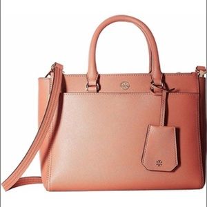 Tory Burch Robinson Small Double-Zip Tote Tramonto